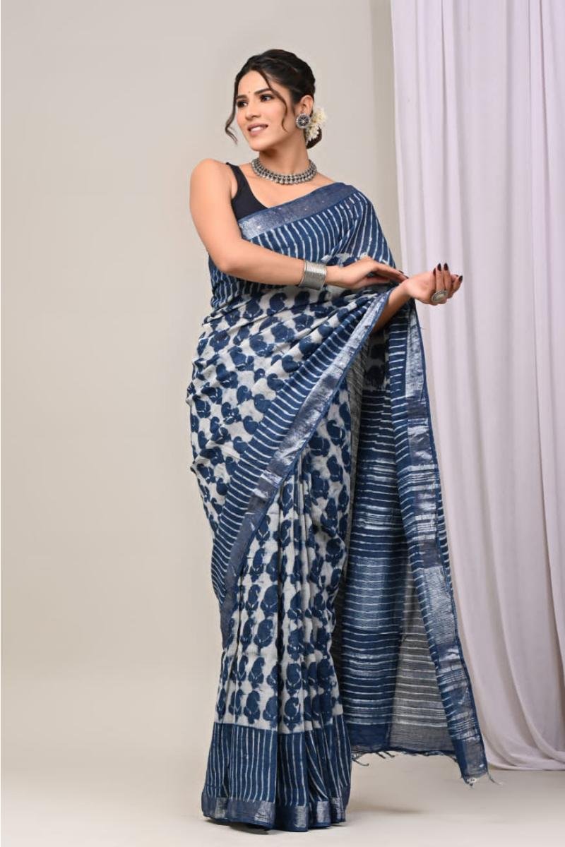 Bhagalpuri Linen Cotton Sarees - Comfortable wear