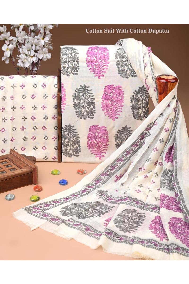 Cotton Dupatta Suit Fabrics - Premium quality