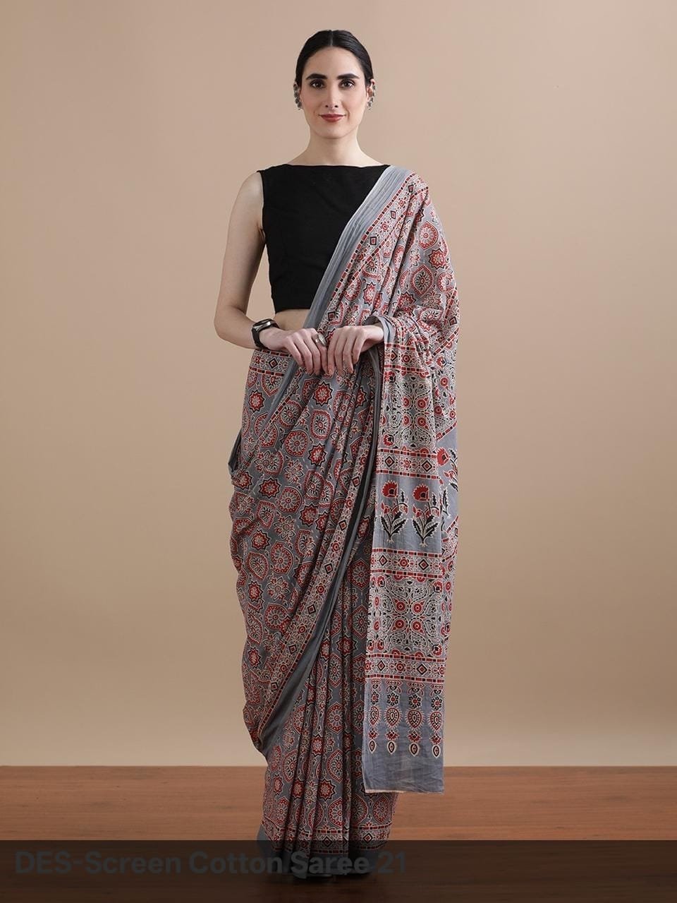 Authentic Ajrakh Mulmul Cotton Saree Wholesale