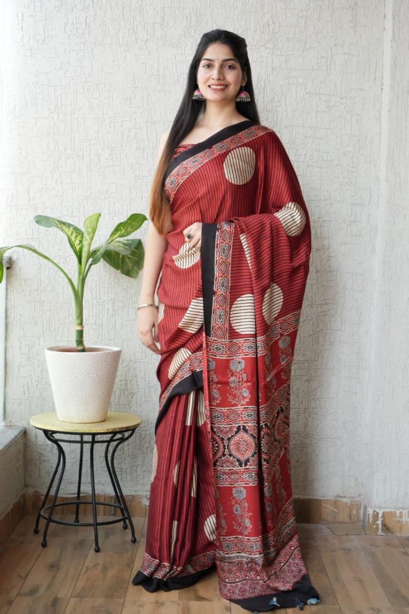 Bagh Print Modal Silk Saree Manufacturer India