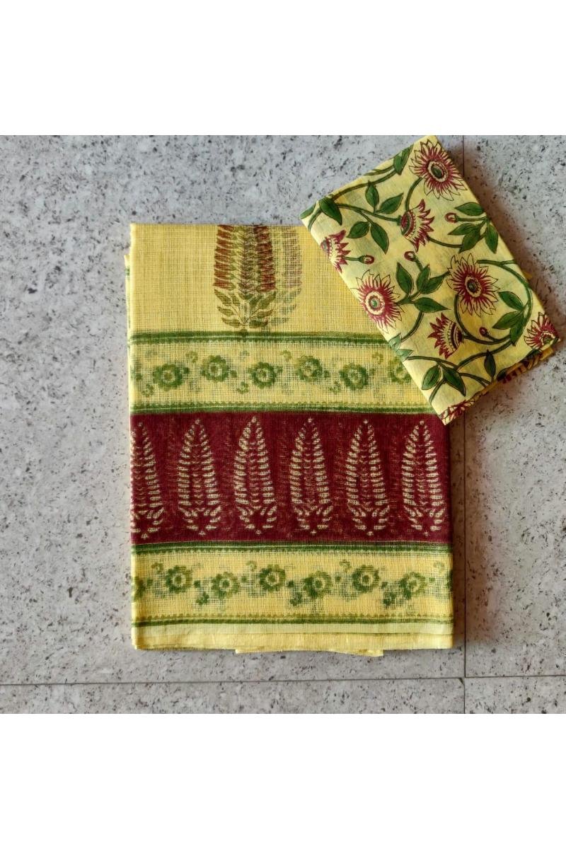 Kutch Ajrakh Print Kota Cotton Saree Manufacturer